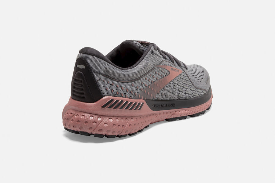 Brooks Adrenaline GTS 21 Road Running Shoes - Womens - Dark Grey/Pink - UQ9512763